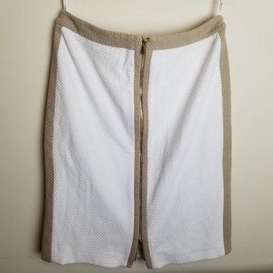 Calvin Klein white and tan skirt